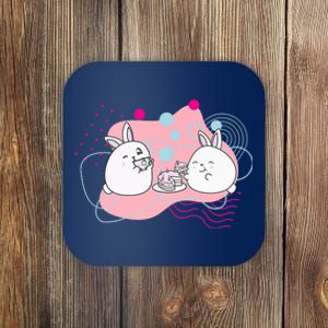 Rainbow Bunny Bop Tea Party Coaster