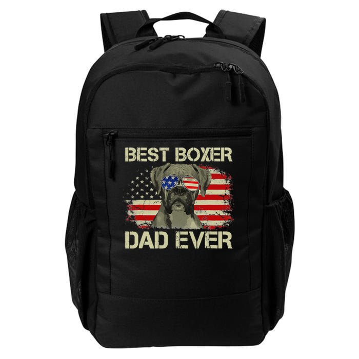 Retro Best Boxer Dad Ever US Flag Dog Lover Fathers Day Daily Commute Backpack