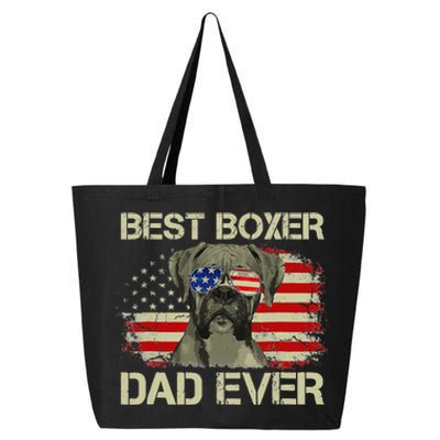 Retro Best Boxer Dad Ever US Flag Dog Lover Fathers Day 25L Jumbo Tote