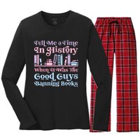 Reading Banned Books Book Lovers Reader I Read Banned Books Women's Long Sleeve Flannel Pajama Set 