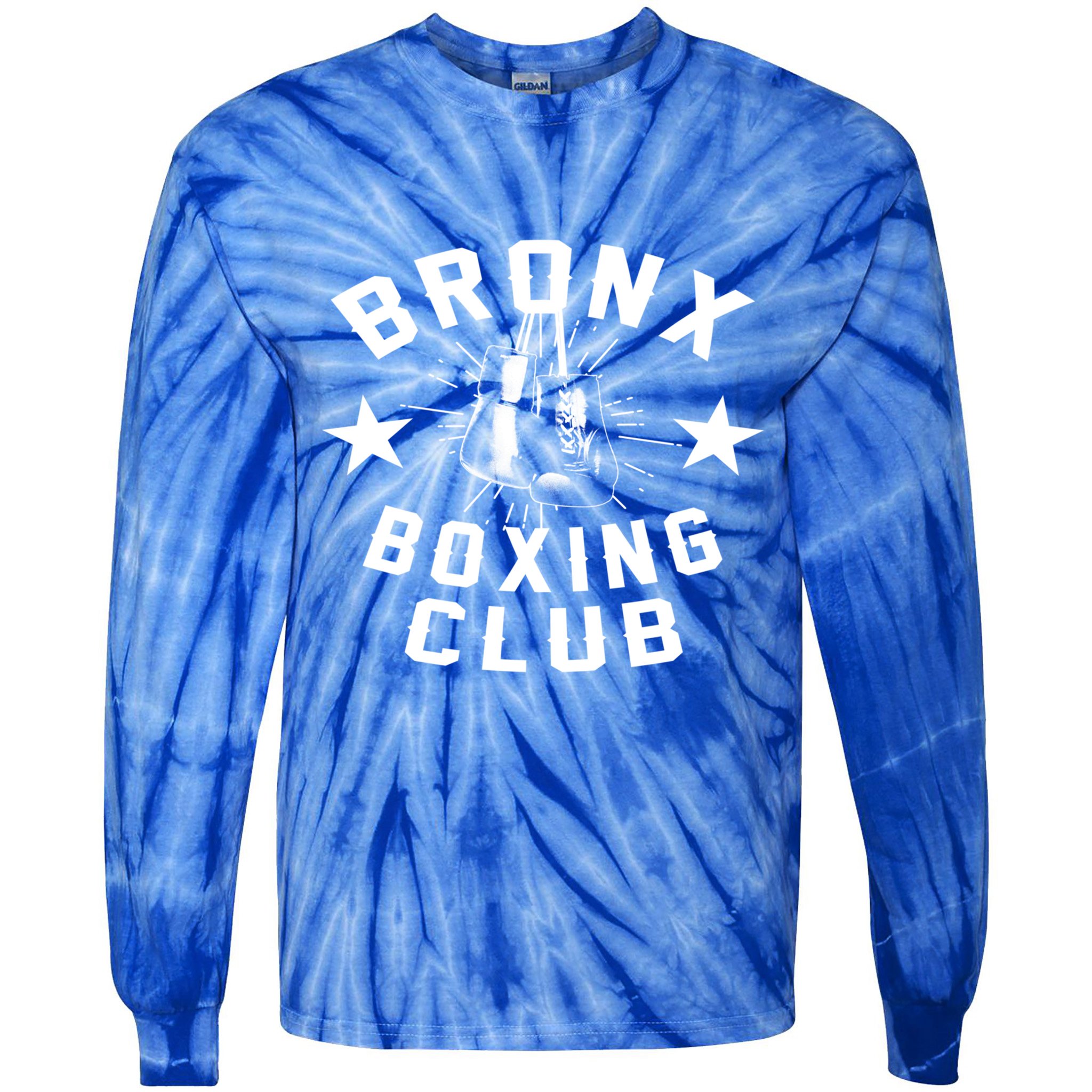 Retro Bronx Boxing Club Vintage Distressed Boxer Gift Tie-Dye Long Sleeve Shirt