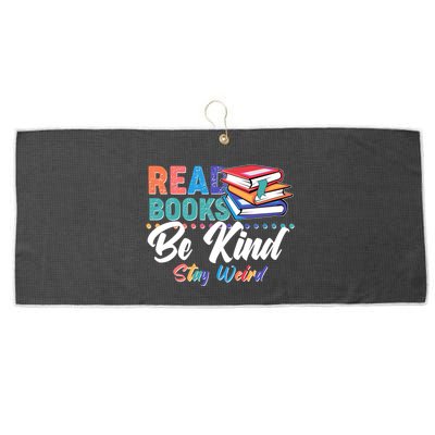 Read Books Be Kind Stay Weird Large Microfiber Waffle Golf Towel