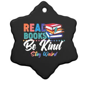 Read Books Be Kind Stay Weird Ceramic Star Ornament