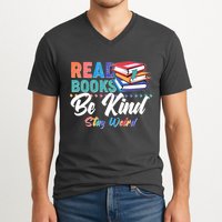 Read Books Be Kind Stay Weird V-Neck T-Shirt