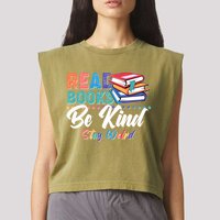 Read Books Be Kind Stay Weird Garment-Dyed Women's Muscle Tee