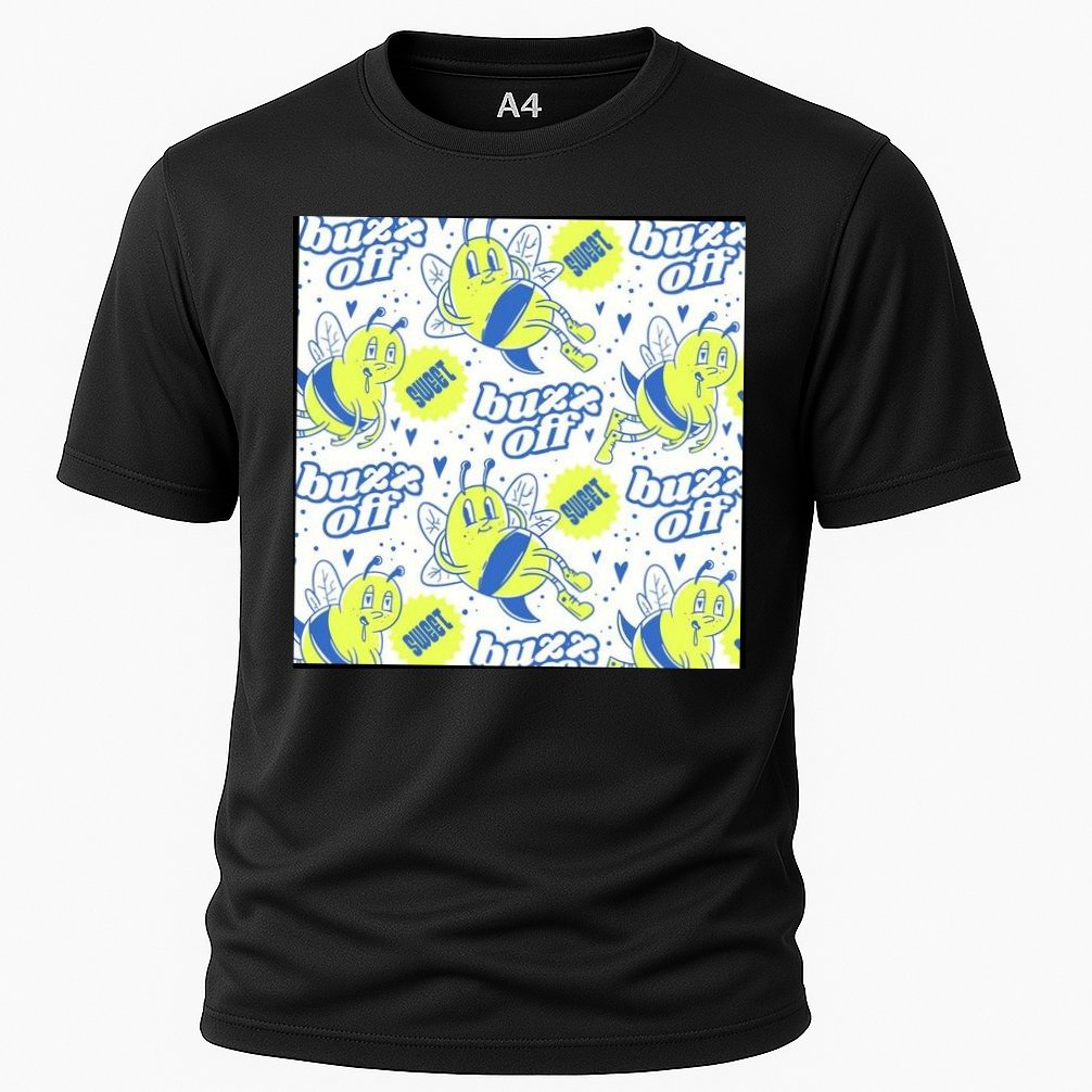 Retro Bee Buzz Off Cartoon Cooling Performance Crew T-Shirt