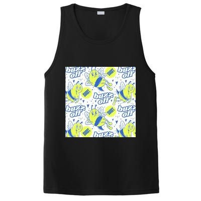 Retro Bee Buzz Off Cartoon PosiCharge Competitor Tank