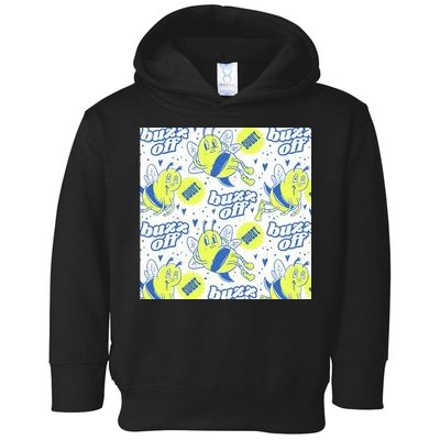 Retro Bee Buzz Off Cartoon Toddler Hoodie