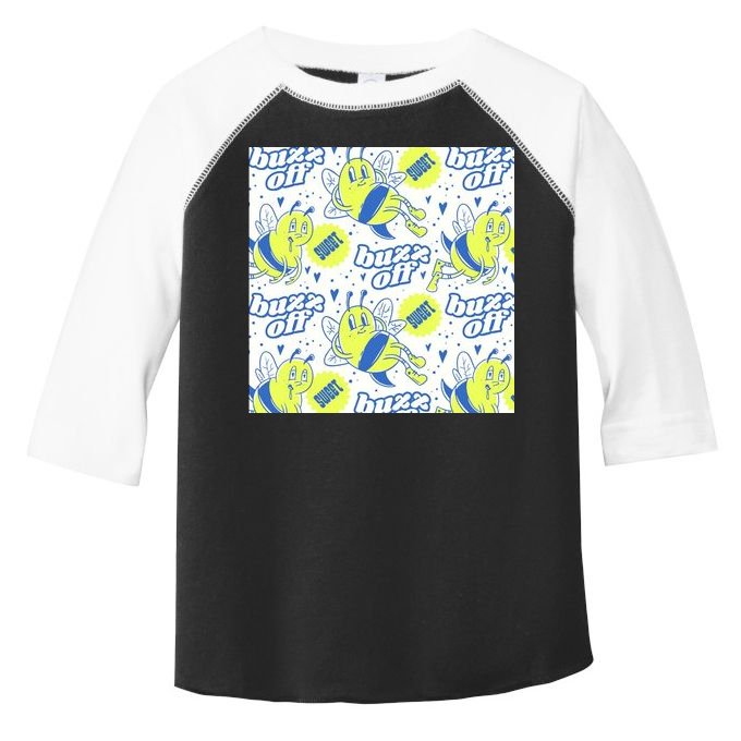 Retro Bee Buzz Off Cartoon Toddler Fine Jersey T-Shirt