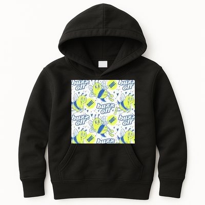 Retro Bee Buzz Off Cartoon Kids Hoodie