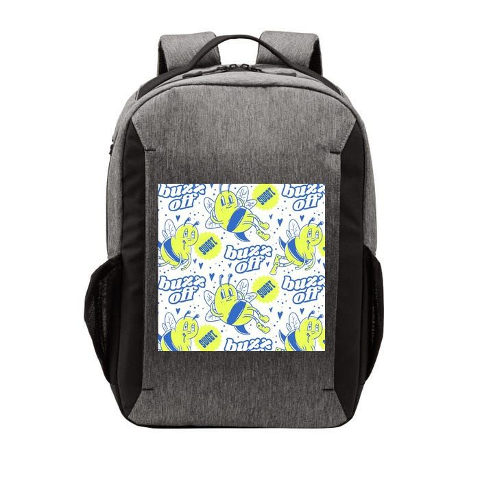 Retro Bee Buzz Off Cartoon Vector Backpack