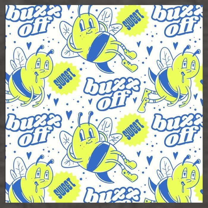 Retro Bee Buzz Off Cartoon Vector Backpack