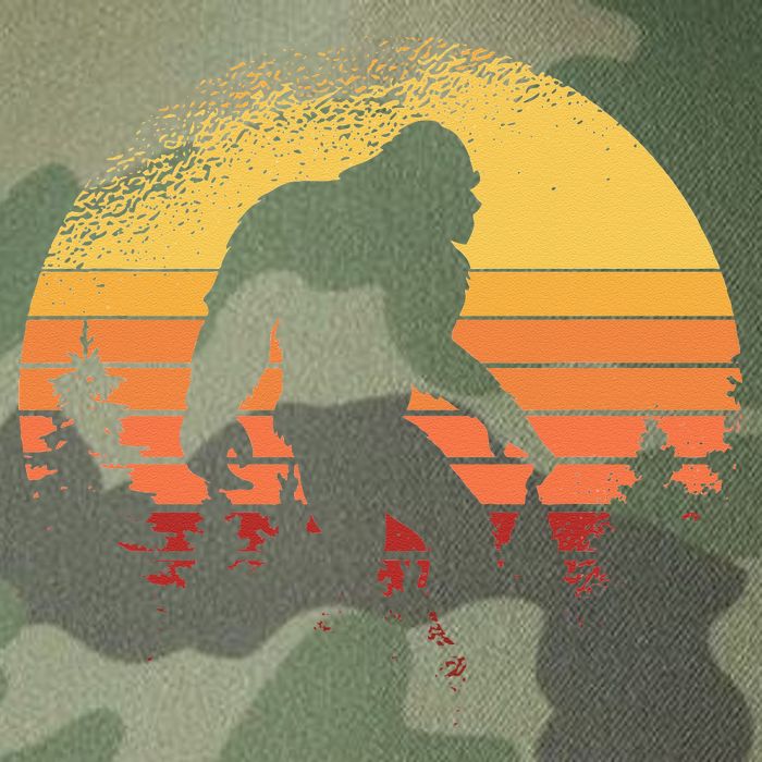 Retro Bigfoot Believer Silhouette Sasquatch Hide And Seek Legacy Tie Dye Trucker Hat