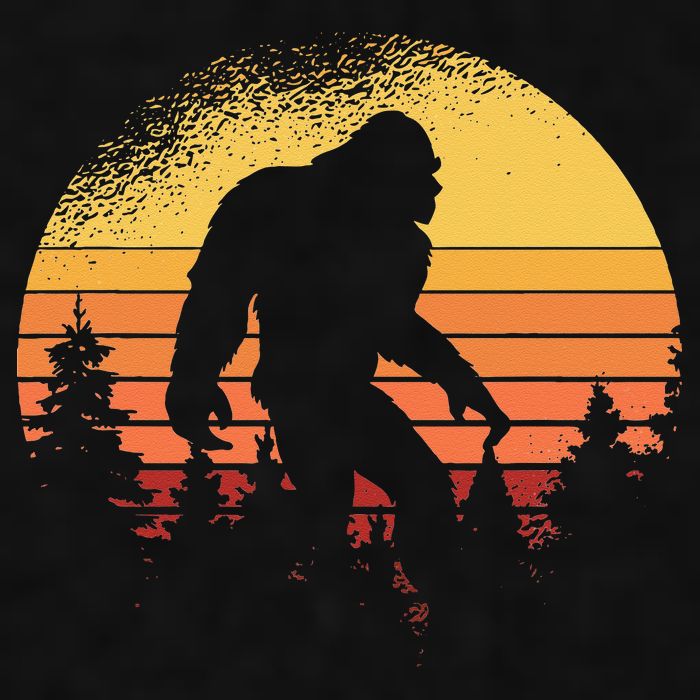 Retro Bigfoot Believer Silhouette Sasquatch Hide And Seek Ladies PosiCharge Tri-Blend Wicking Tank