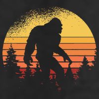 Retro Bigfoot Believer Silhouette Sasquatch Hide And Seek Garment-Dyed Fleece Hoodie