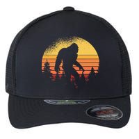 Retro Bigfoot Believer Silhouette Sasquatch Hide And Seek Flexfit Unipanel Trucker Cap