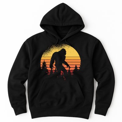 Retro Bigfoot Believer Silhouette Sasquatch Hide And Seek Hoodie