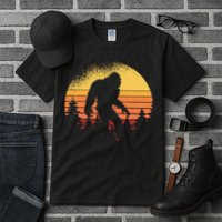 Retro Bigfoot Believer Silhouette Sasquatch Hide And Seek Tall T-Shirt