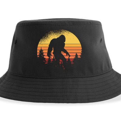 Retro Bigfoot Believer Silhouette Sasquatch Hide And Seek Sustainable Bucket Hat