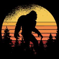 Retro Bigfoot Believer Silhouette Sasquatch Hide And Seek Button