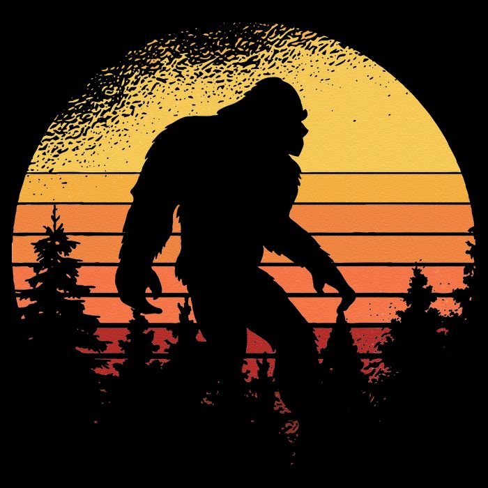 Retro Bigfoot Believer Silhouette Sasquatch Hide And Seek Button
