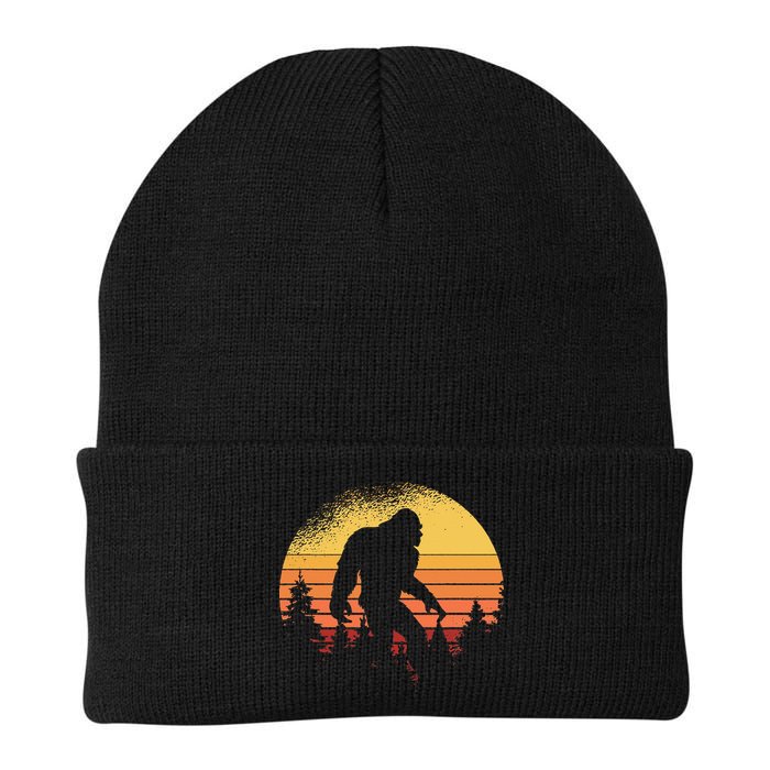 Retro Bigfoot Believer Silhouette Sasquatch Hide And Seek Beanie