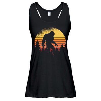 Retro Bigfoot Believer Silhouette Sasquatch Hide And Seek Ladies Essential Flowy Tank