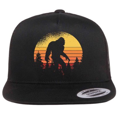 Retro Bigfoot Believer Silhouette Sasquatch Hide And Seek Flatbill Hat