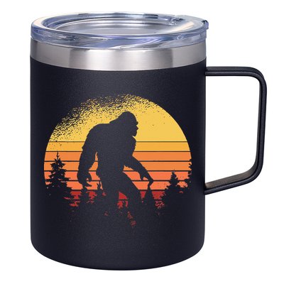 Retro Bigfoot Believer Silhouette Sasquatch Hide And Seek 12oz Stainless Steel Coffee Mug