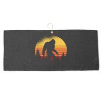 Retro Bigfoot Believer Silhouette Sasquatch Hide And Seek Large Microfiber Waffle Golf Towel
