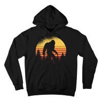 Retro Bigfoot Believer Silhouette Sasquatch Hide And Seek Tall Hoodie
