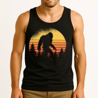 Retro Bigfoot Believer Silhouette Sasquatch Hide And Seek Tank Top