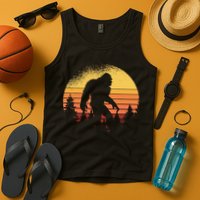Retro Bigfoot Believer Silhouette Sasquatch Hide And Seek Tank Top