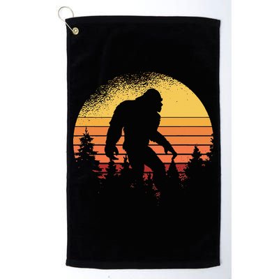 Retro Bigfoot Believer Silhouette Sasquatch Hide And Seek Golf Towel
