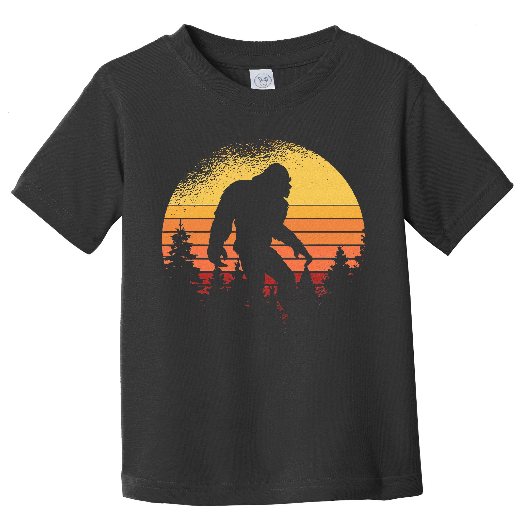 Retro Bigfoot Believer Silhouette Sasquatch Hide And Seek Toddler T-Shirt