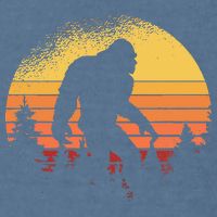 Retro Bigfoot Believer Silhouette Sasquatch Hide And Seek Garment-Dyed Sweatshirt