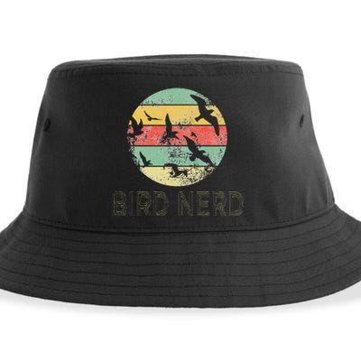 Retro Birding Bird Watching Nerd Funny Bird Watcher Sustainable Bucket Hat