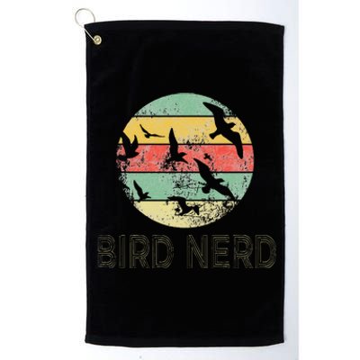 Retro Birding Bird Watching Nerd Funny Bird Watcher Platinum Collection Golf Towel