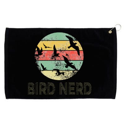 Retro Birding Bird Watching Nerd Funny Bird Watcher Grommeted Golf Towel