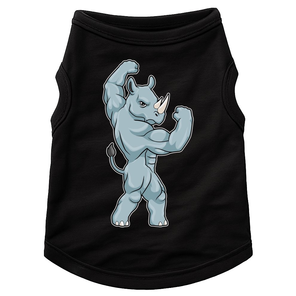 Rhino Bodybuilder Bodybuilding Sports Gift Doggie Tank