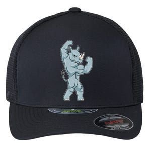 Rhino Bodybuilder Bodybuilding Sports Gift Flexfit Unipanel Trucker Cap