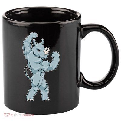 Rhino Bodybuilder Bodybuilding Sports Gift 11oz C Handle Ceramic Mug