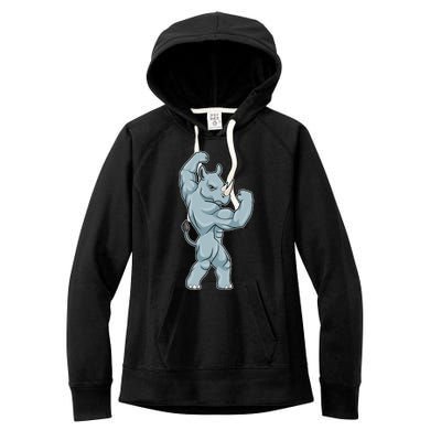 Rhino Bodybuilder Bodybuilding Sports Gift Women's Fleece Hoodie