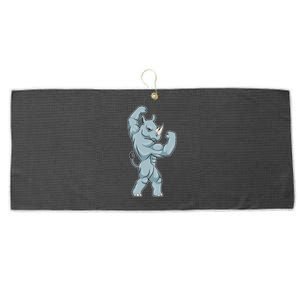 Rhino Bodybuilder Bodybuilding Sports Gift Large Microfiber Waffle Golf Towel