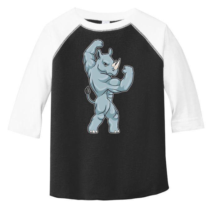 Rhino Bodybuilder Bodybuilding Sports Gift Toddler Fine Jersey T-Shirt