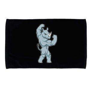 Rhino Bodybuilder Bodybuilding Sports Gift Microfiber Hand Towel