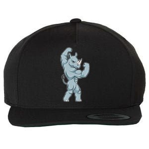 Rhino Bodybuilder Bodybuilding Sports Gift Wool Snapback Cap