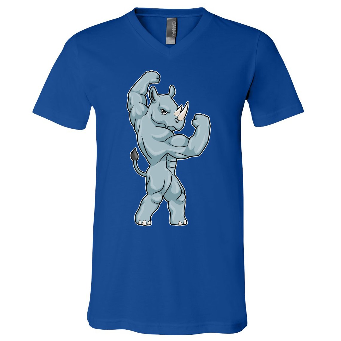 Rhino Bodybuilder Bodybuilding Sports Gift V-Neck T-Shirt