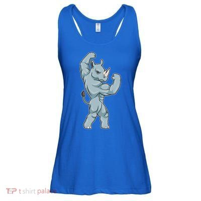 Rhino Bodybuilder Bodybuilding Sports Gift Ladies Essential Flowy Tank