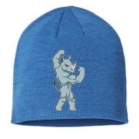 Rhino Bodybuilder Bodybuilding Sports Gift Sustainable Beanie